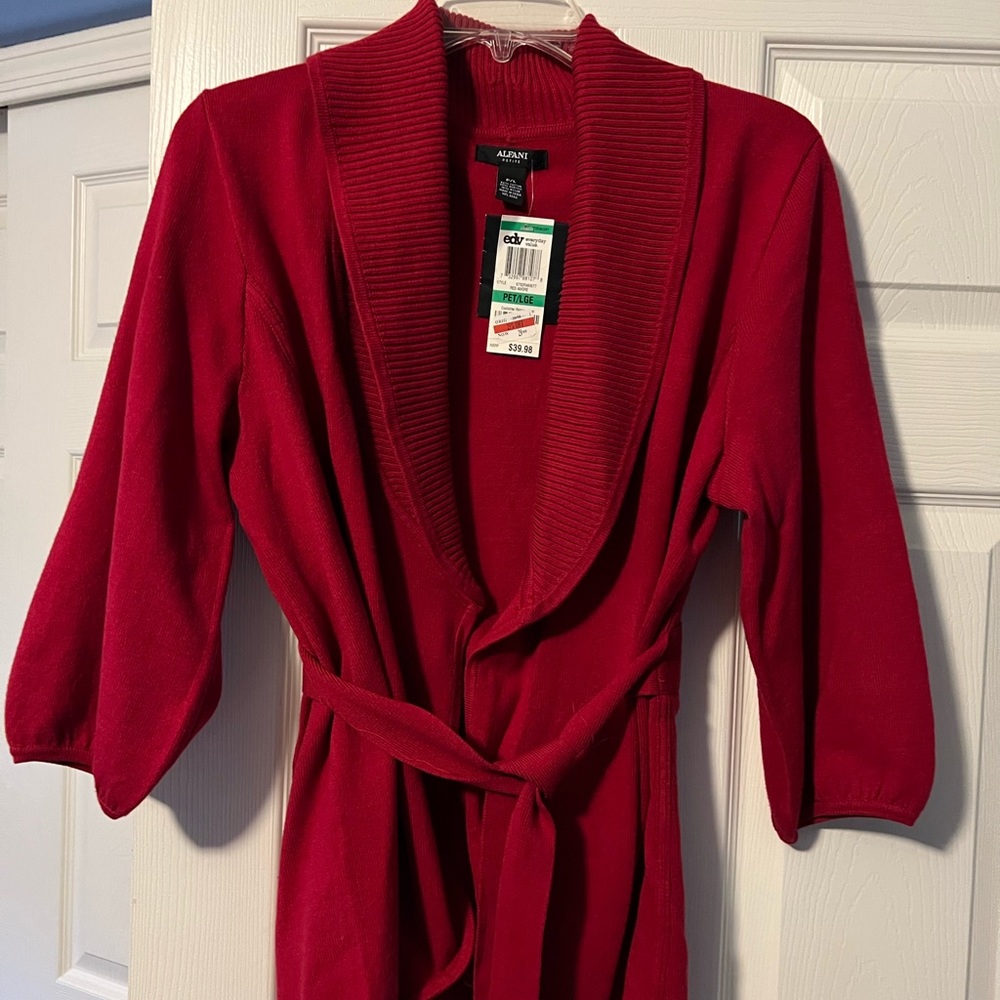 Brand new, never worn red cardigan with tags.